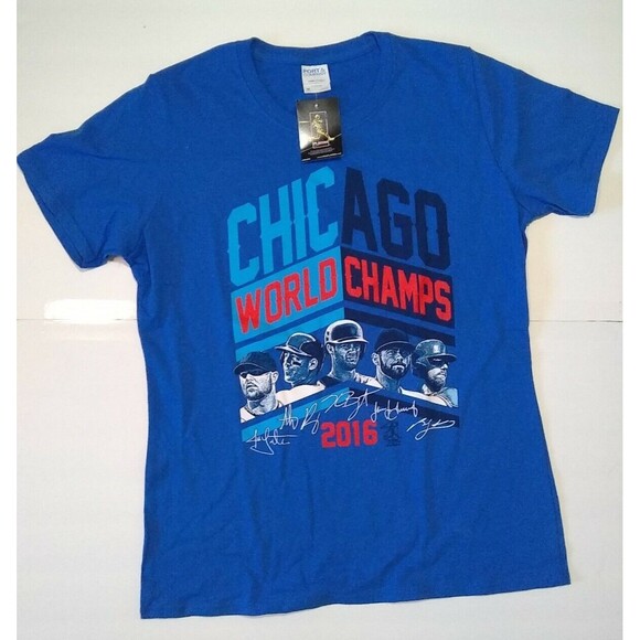 Chicago Cubs T Shirt Players 2016 World Series Champions MLB Womens Medium - Picture 2 of 5